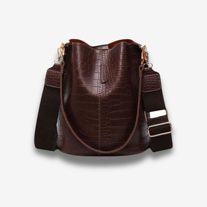 Amritsar | Croc‑Bucket Bag mit breitem Riemen