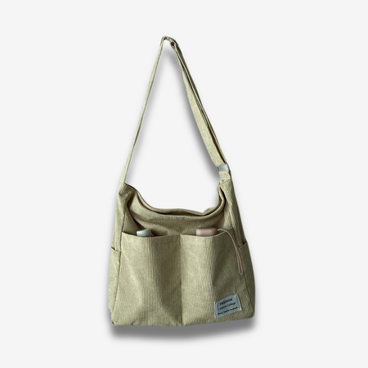 Wiesbaden | Klassische Canvas Cord Schultertasche