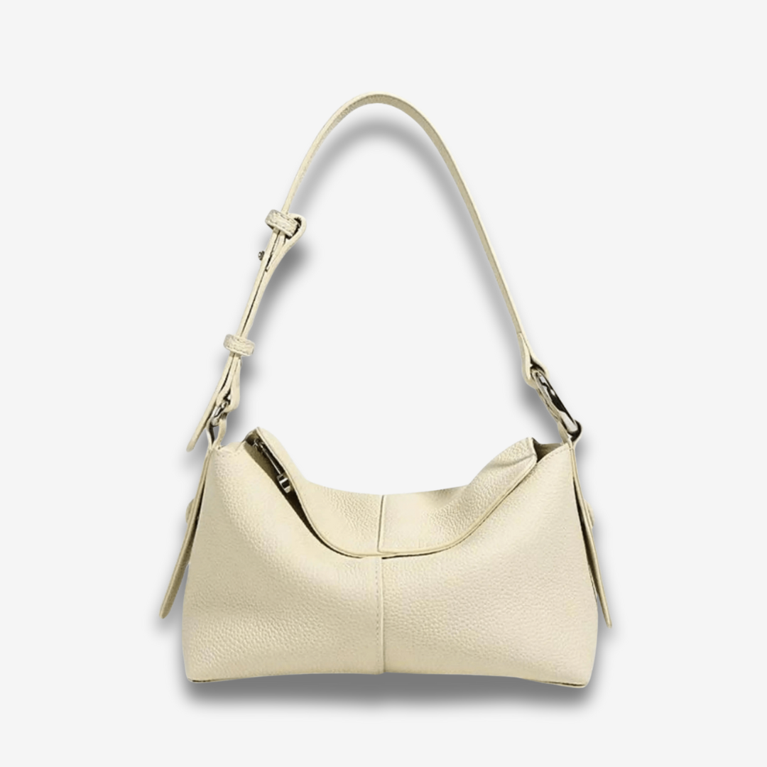 Hsinchu | Taupe Leder Schultertasche