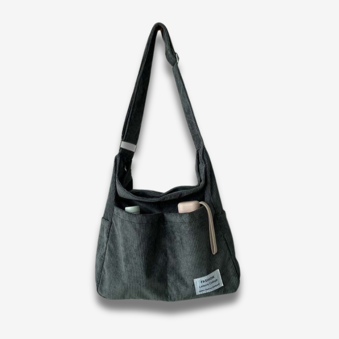 Wiesbaden | Klassische Canvas Cord Schultertasche