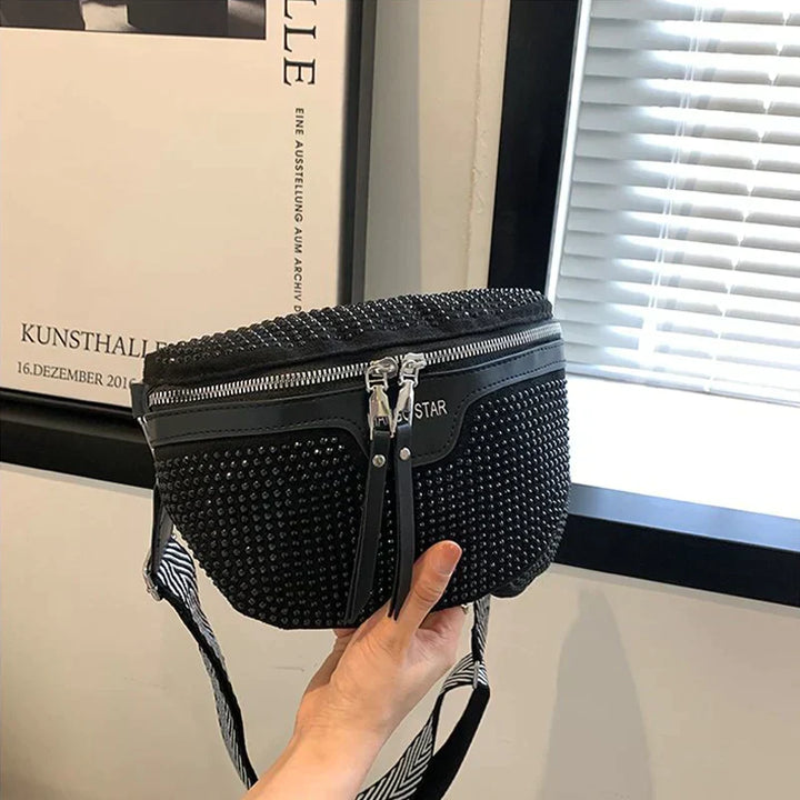 Cali | Glitzernde Strass‑Schultertasche