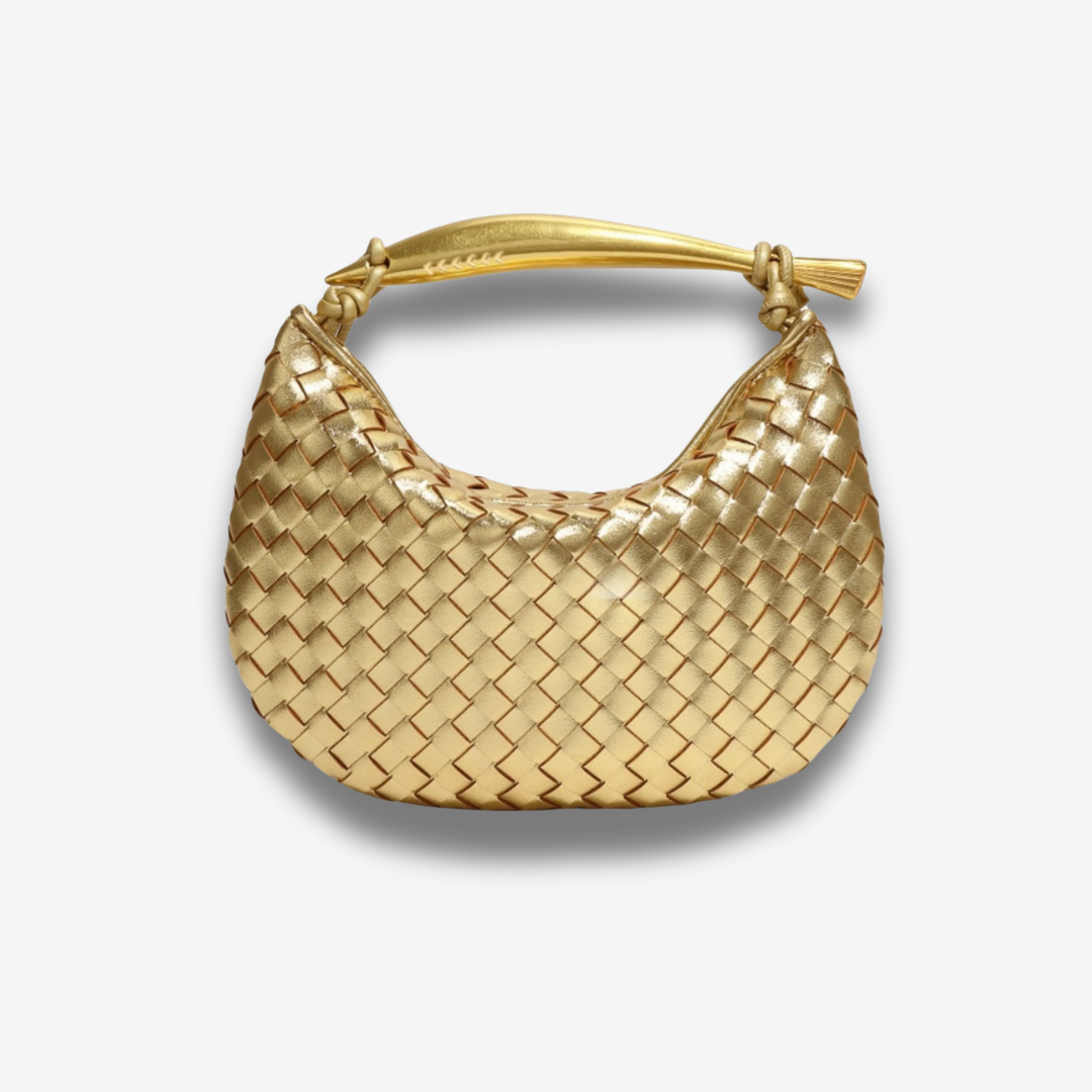 Plovdiv | Geflochtene Leder‑Handtasche mit Bügelgriff