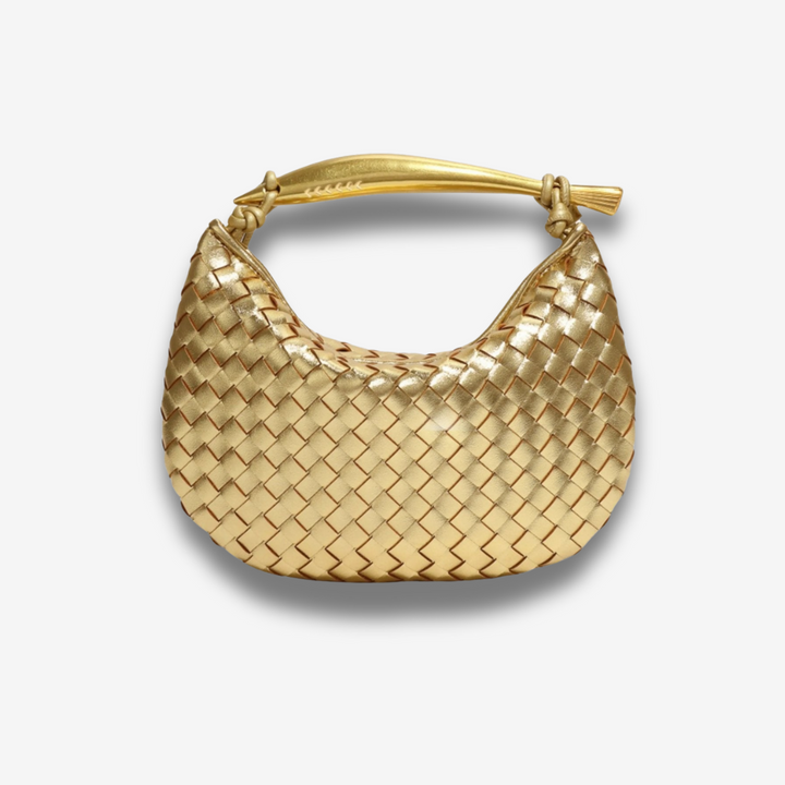 Plovdiv | Geflochtene Leder‑Handtasche mit Bügelgriff