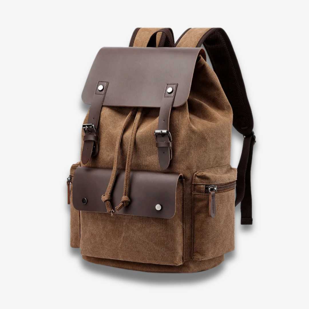 Tripoli | Canvas Laptop‑Rucksack mit Leder
