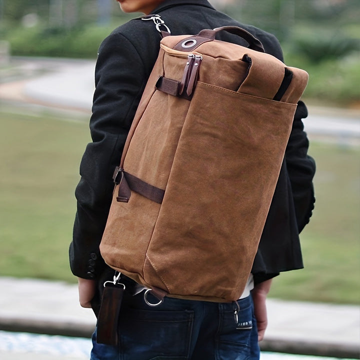 Nanjing | Langlebiger Canvas-Rucksack mit Lederakzenten