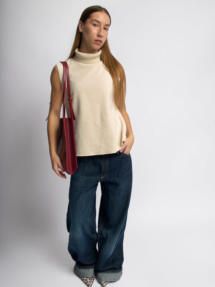 Goma | Halbmond-Schultertasche aus veganem Leder
