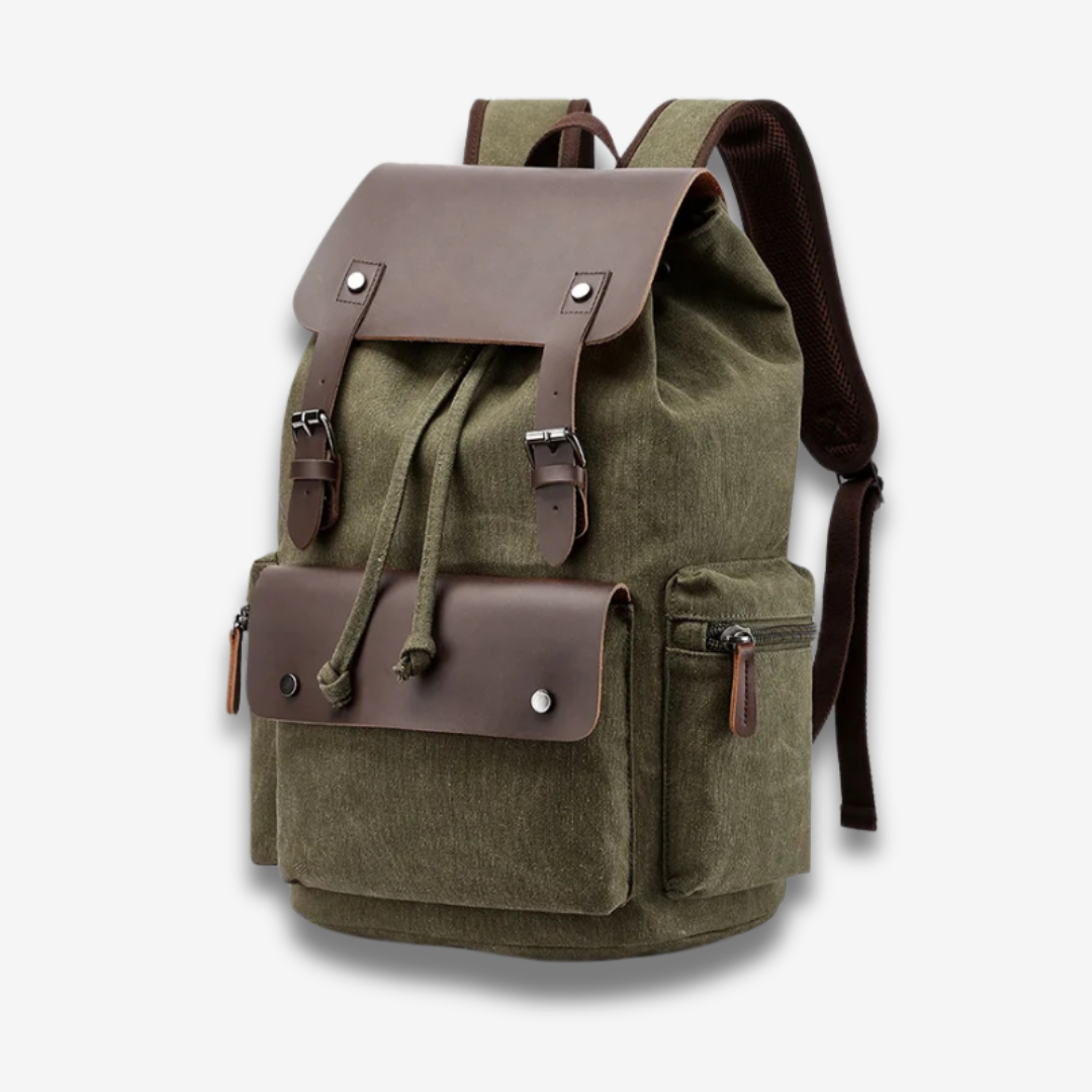 Tripoli | Canvas Laptop‑Rucksack mit Leder