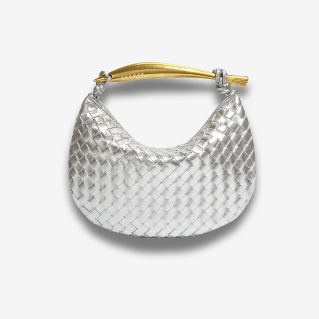 Plovdiv | Geflochtene Leder‑Handtasche mit Bügelgriff