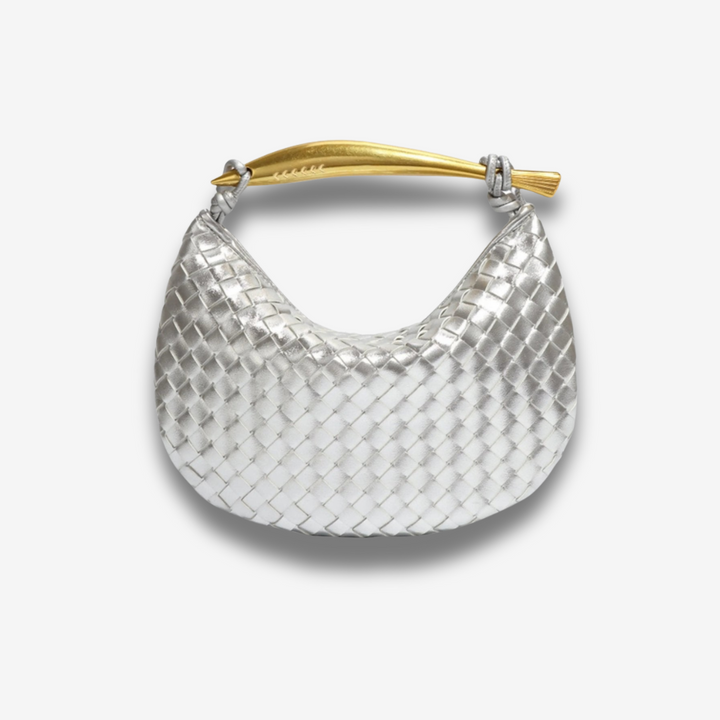 Plovdiv | Geflochtene Leder‑Handtasche mit Bügelgriff