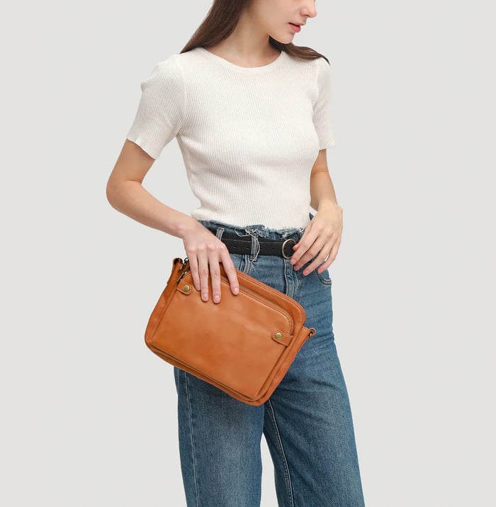 Kanchanaburi | Geräumige elegante Schultertasche Leder