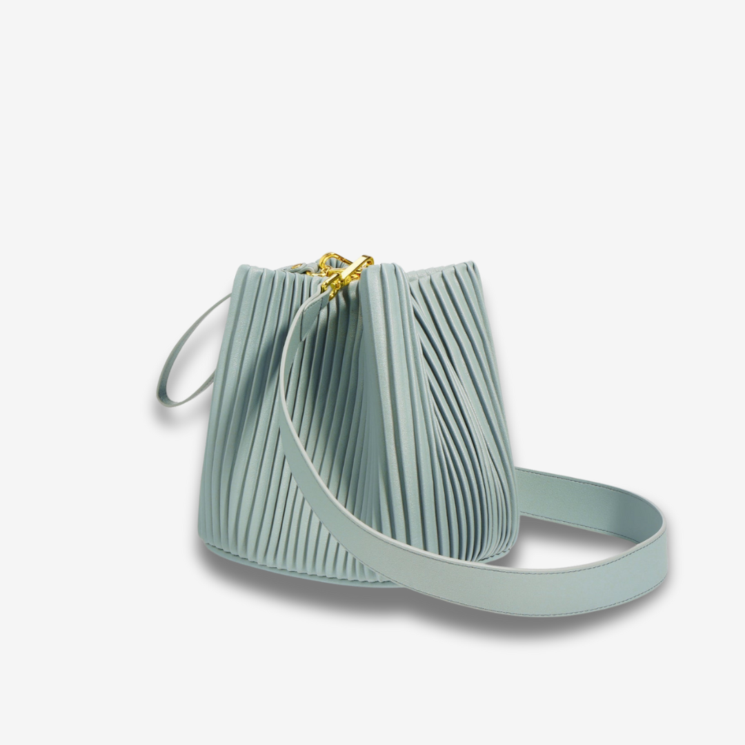 Oita | Leder Bucket Bag mit Rüschen