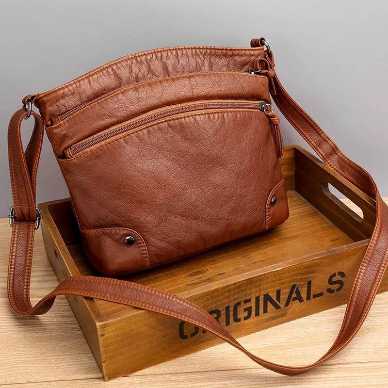 Lima | Klassische Leder‑Schultertasche