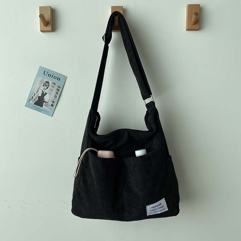 Wiesbaden | Klassische Canvas Cord Schultertasche