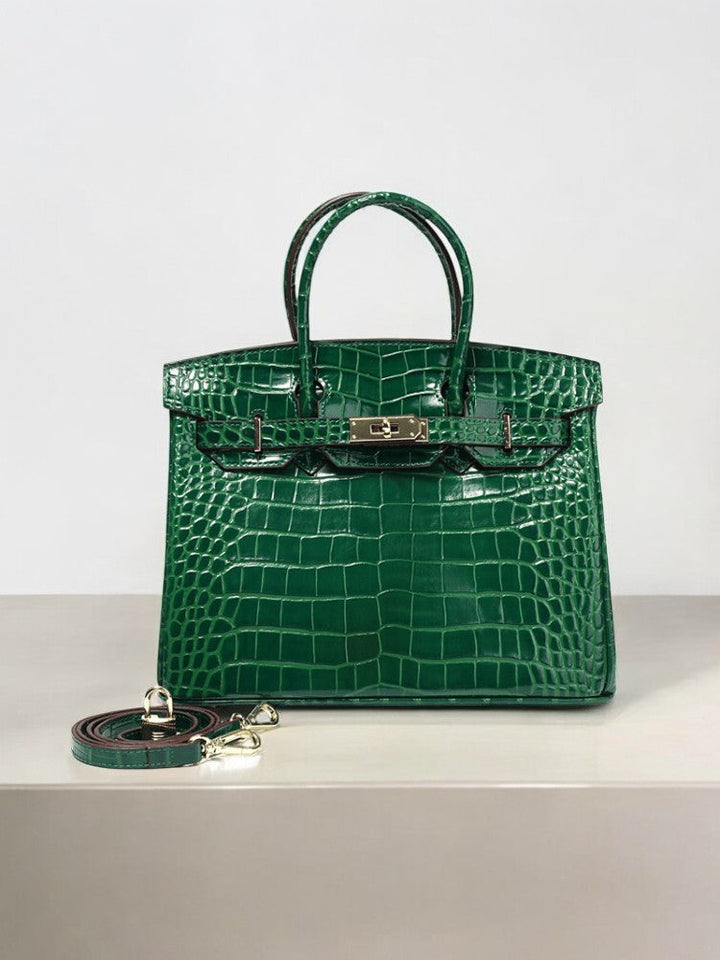 Barrow | Croc‑Prägung Tote in Smaragdgrün