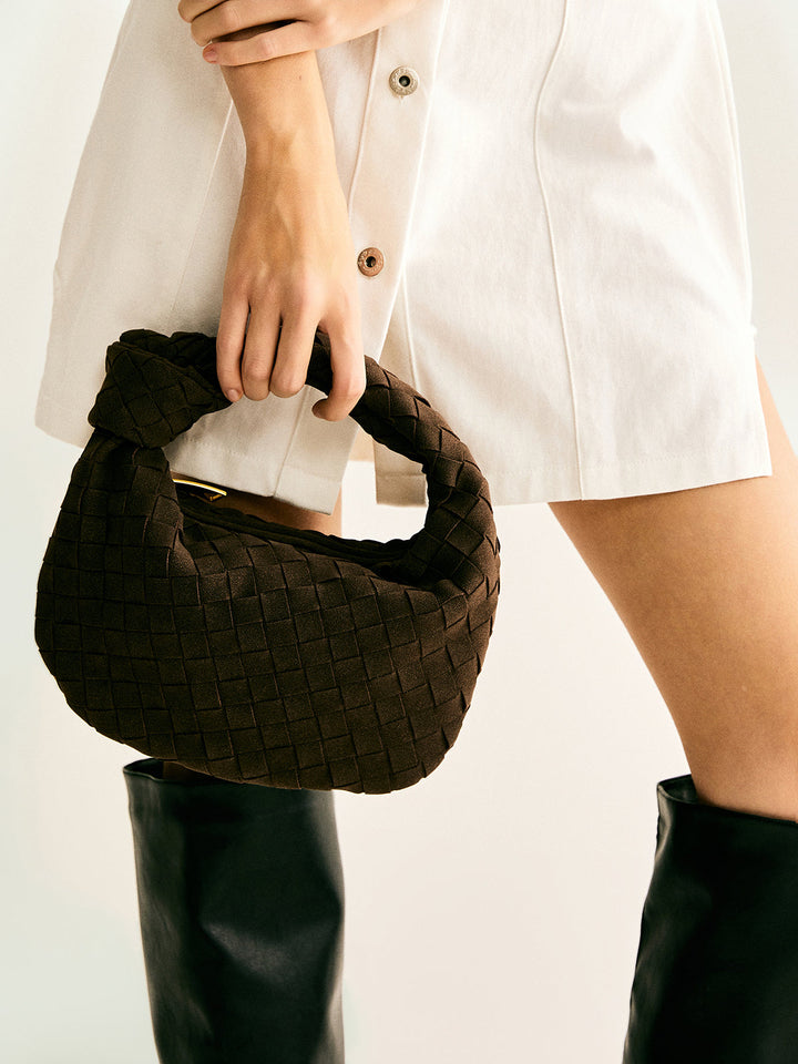 Dresden | Geflochtene Schultertasche mit Knoten-Design