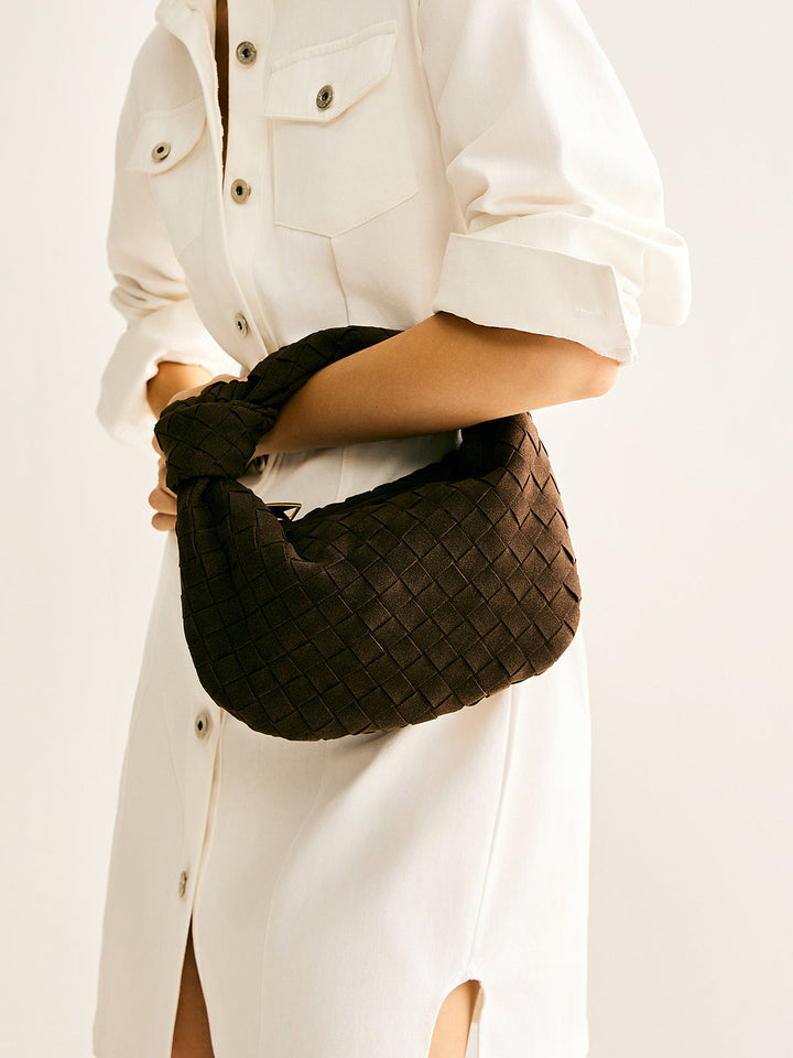 Dresden | Geflochtene Schultertasche mit Knoten-Design