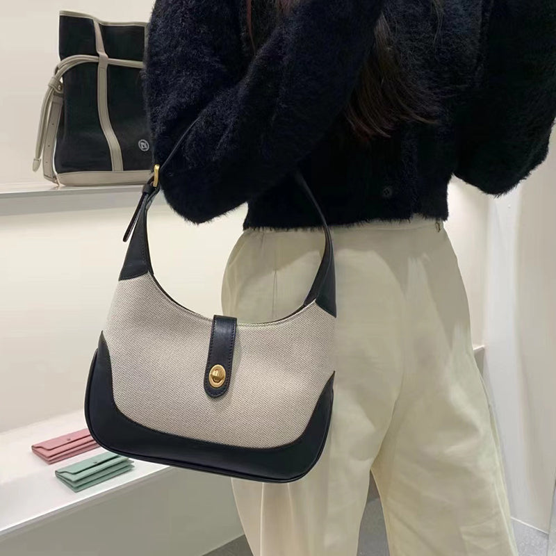 Jerusalem | Zweifarbige Schultertasche mit Drehverschluss