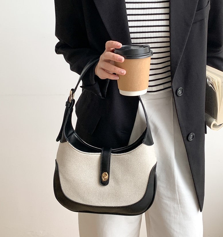 Jerusalem | Zweifarbige Schultertasche mit Drehverschluss