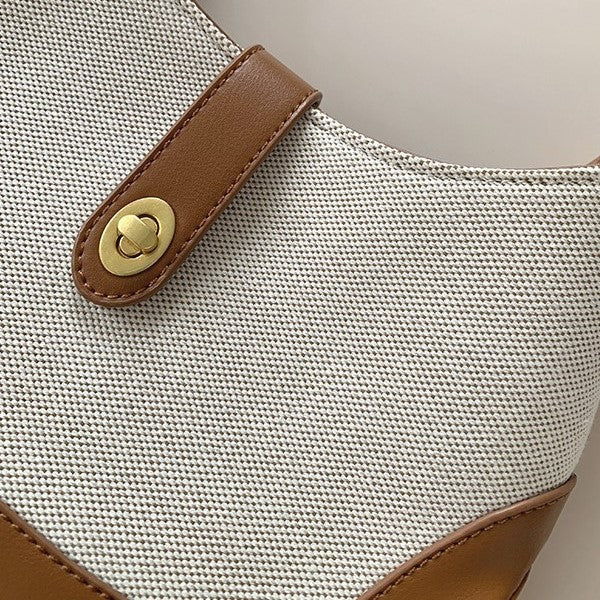 Jerusalem | Zweifarbige Schultertasche mit Drehverschluss