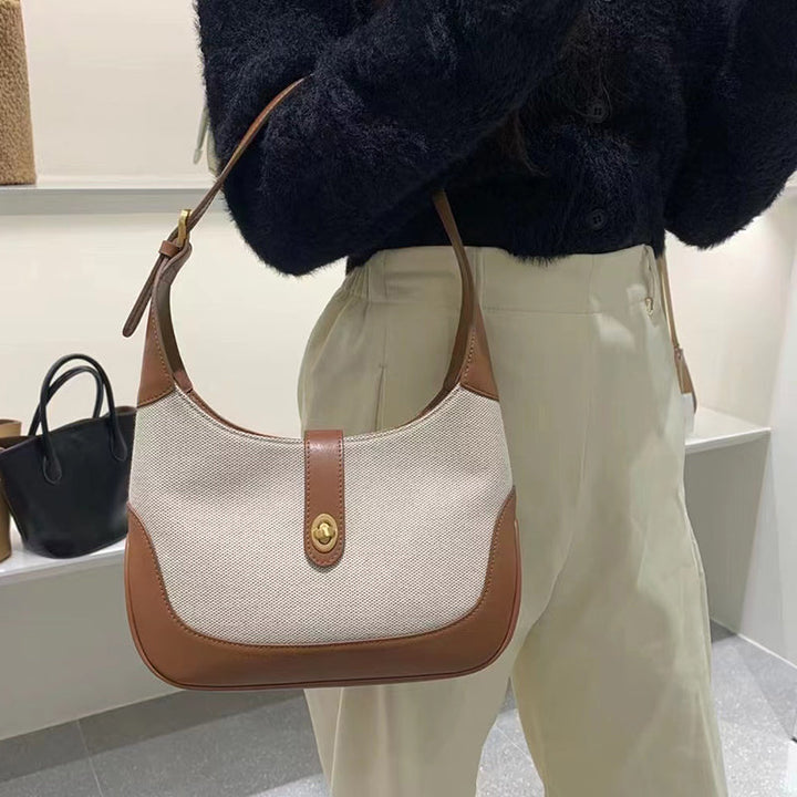 Jerusalem | Zweifarbige Schultertasche mit Drehverschluss