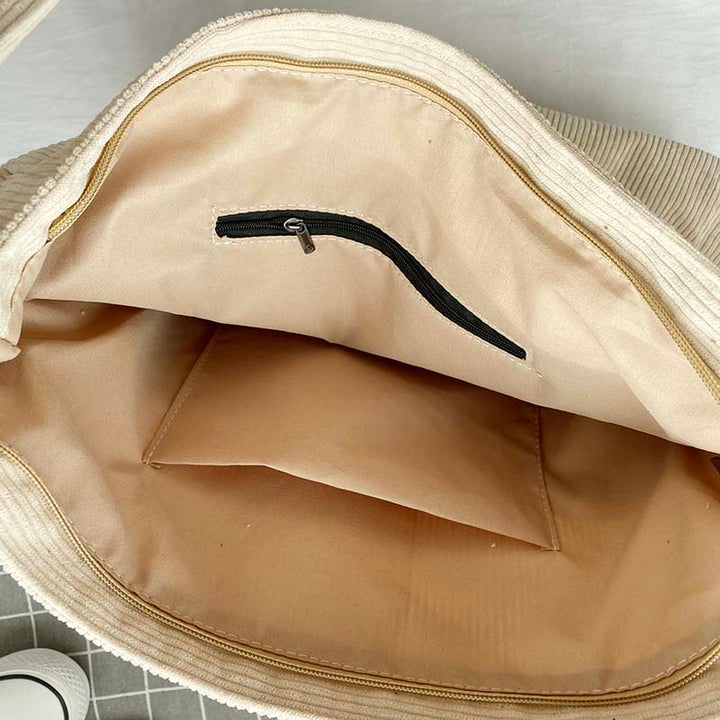 Wiesbaden | Klassische Canvas Cord Schultertasche
