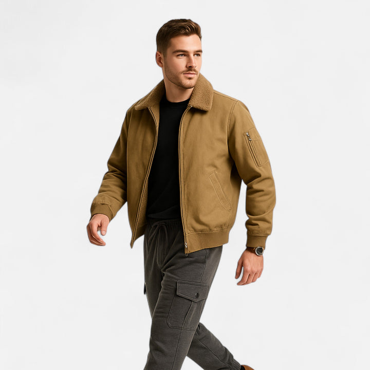 Jorex | Herren Freizeitjacke aus Baumwoll-Lammwoll-Mix