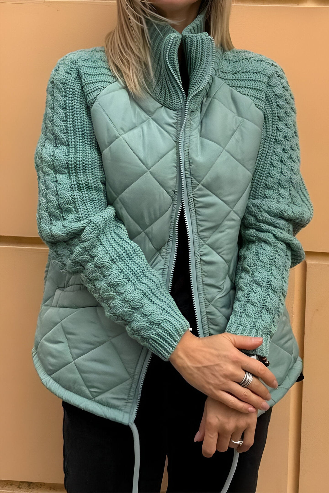 Auriellea | Patchwork Strickjacke mit Reißverschluss