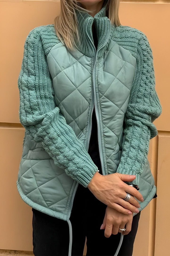 Auriellea | Patchwork Strickjacke mit Reißverschluss