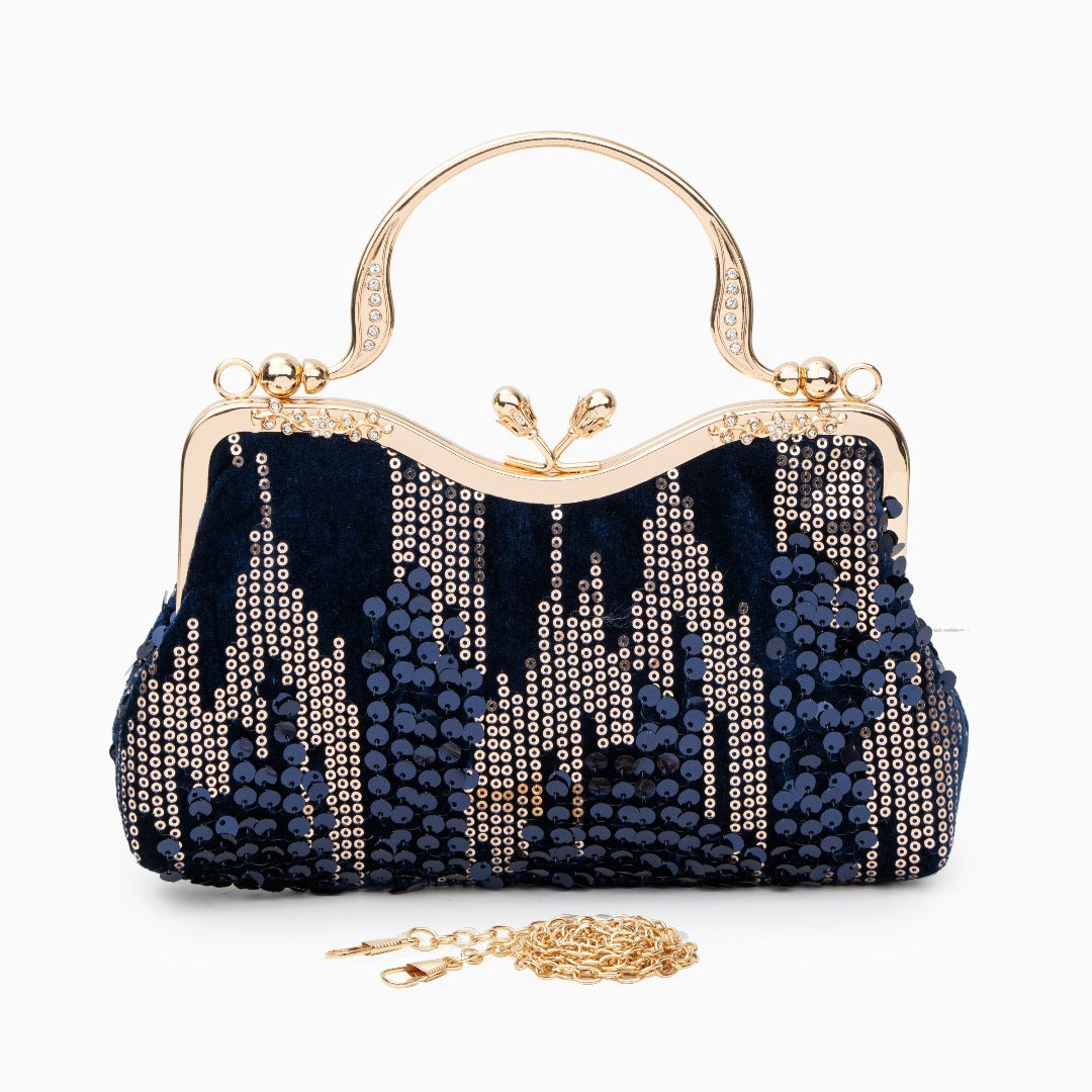Toliara | Vintage Pailletten Abendtasche