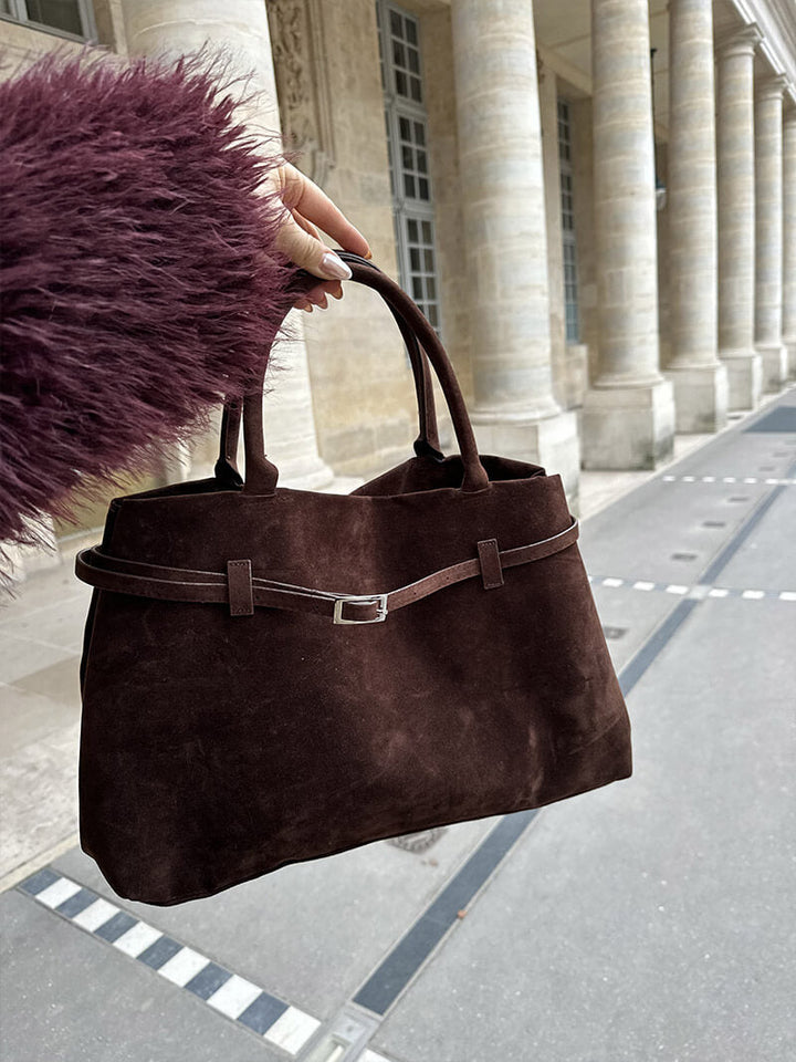 Ulsan | Braune Wildleder Handtasche