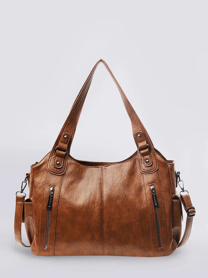 Kotor | Klassische Lederschultertasche mit Reißverschluss