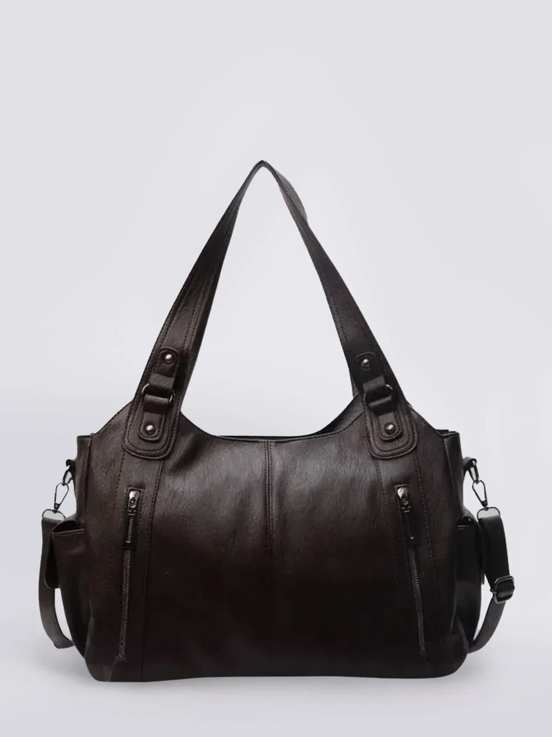 Kotor | Klassische Lederschultertasche mit Reißverschluss