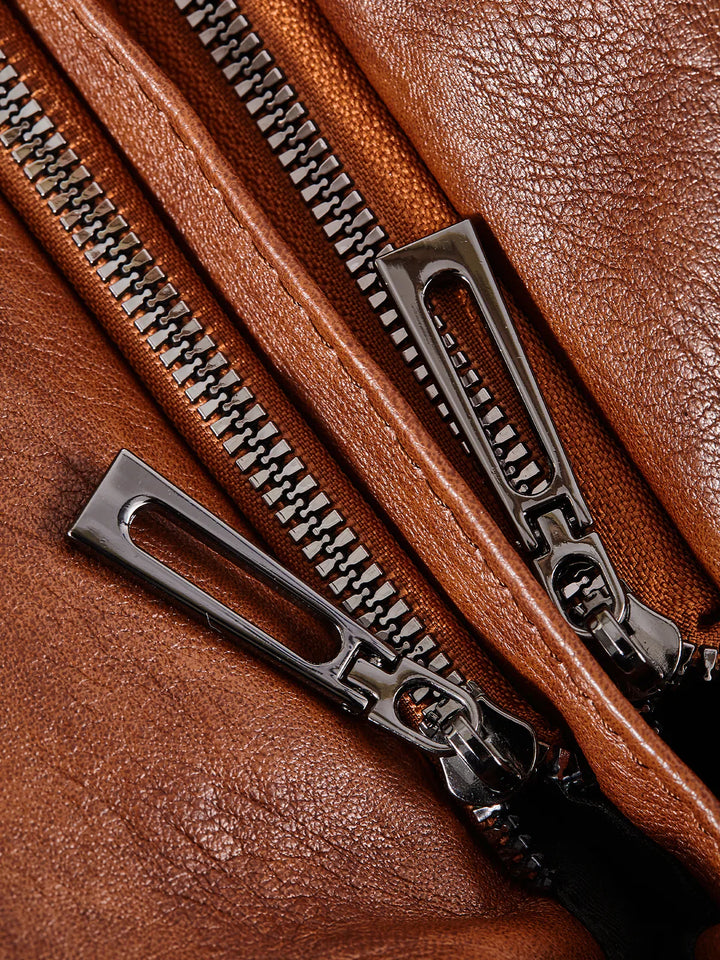 Kotor | Klassische Lederschultertasche mit Reißverschluss
