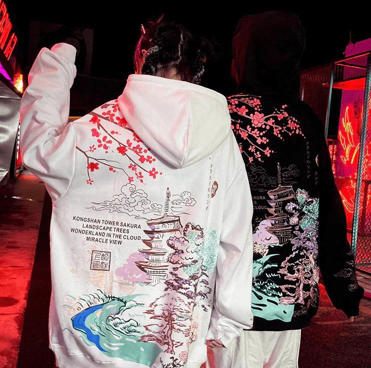 Ginevra | Japanische Landschaft Hoodie