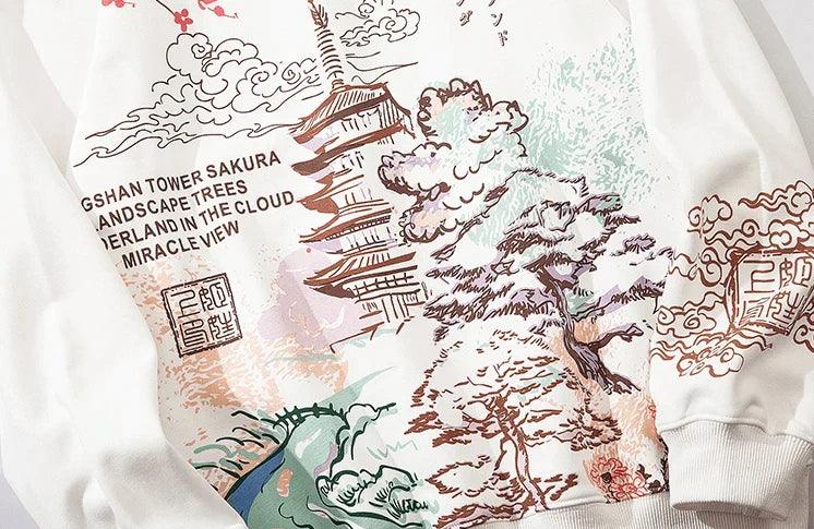 Ginevra | Japanische Landschaft Hoodie