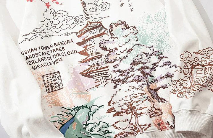 Ginevra | Japanische Landschaft Hoodie