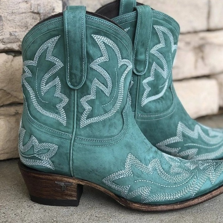Laurice | Bestickte Cowboystiefel aus Leder