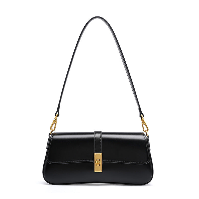 Lindi | Elegante Baguette-Ledertasche mit Schloss