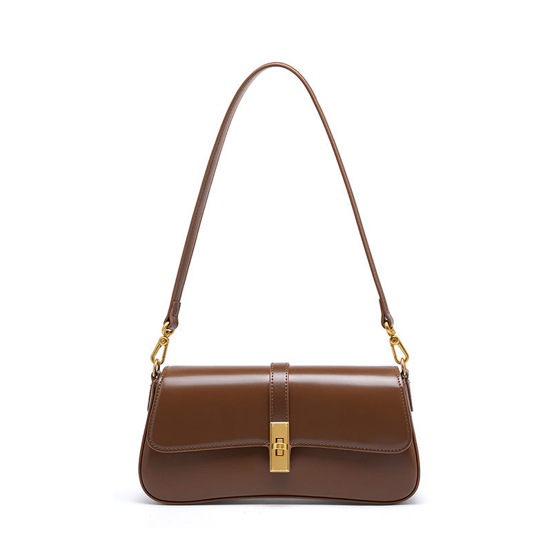 Lindi | Elegante Baguette-Ledertasche mit Schloss