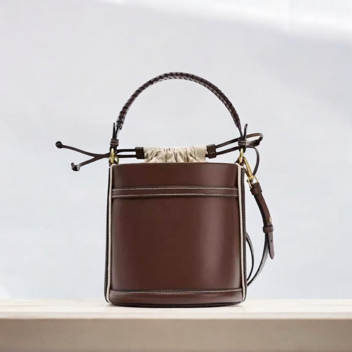 Ahvaz | braune Bucket Bag mit Kordelzug