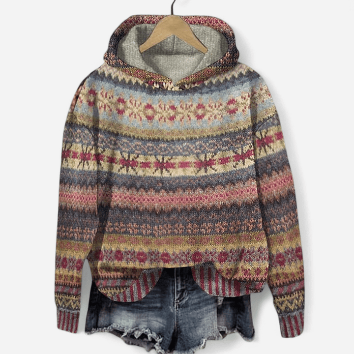 Elsinthra | Retro Hoodie mit Ethno-Print