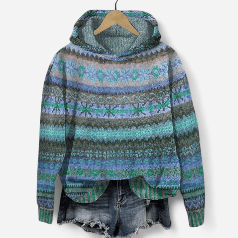 Elsinthra | Retro Hoodie mit Ethno-Print