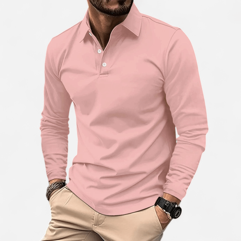 Rhenor | Lässiges Langarm-Poloshirt aus Premium-Polyester