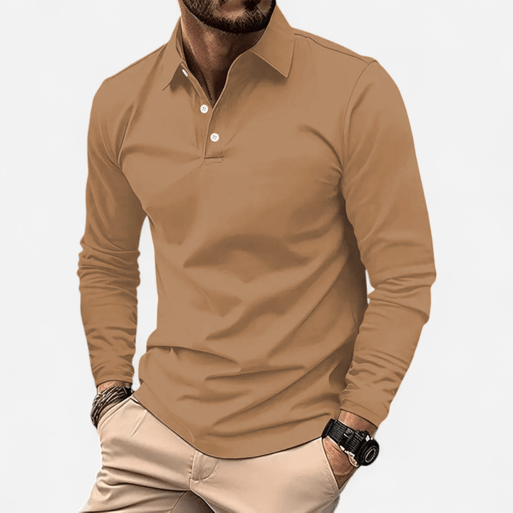 Rhenor | Lässiges Langarm-Poloshirt aus Premium-Polyester