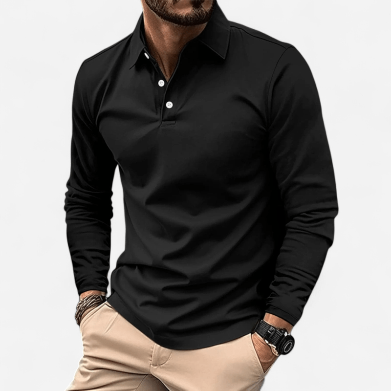 Rhenor | Lässiges Langarm-Poloshirt aus Premium-Polyester