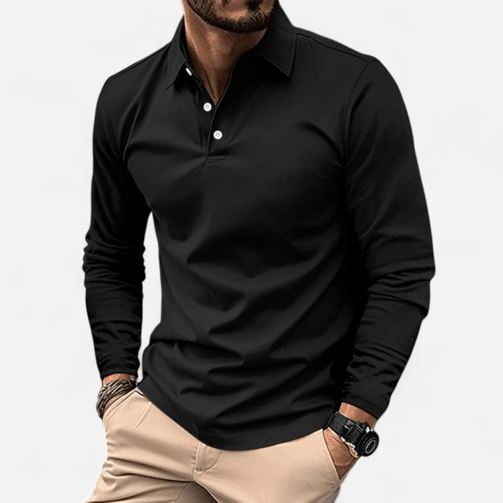 Rhenor | Lässiges Langarm-Poloshirt aus Premium-Polyester
