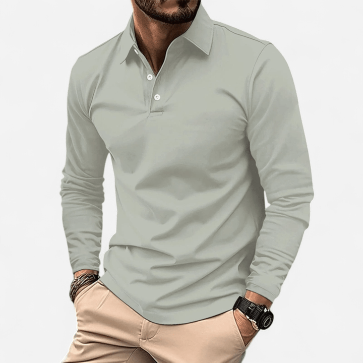 Rhenor | Lässiges Langarm-Poloshirt aus Premium-Polyester