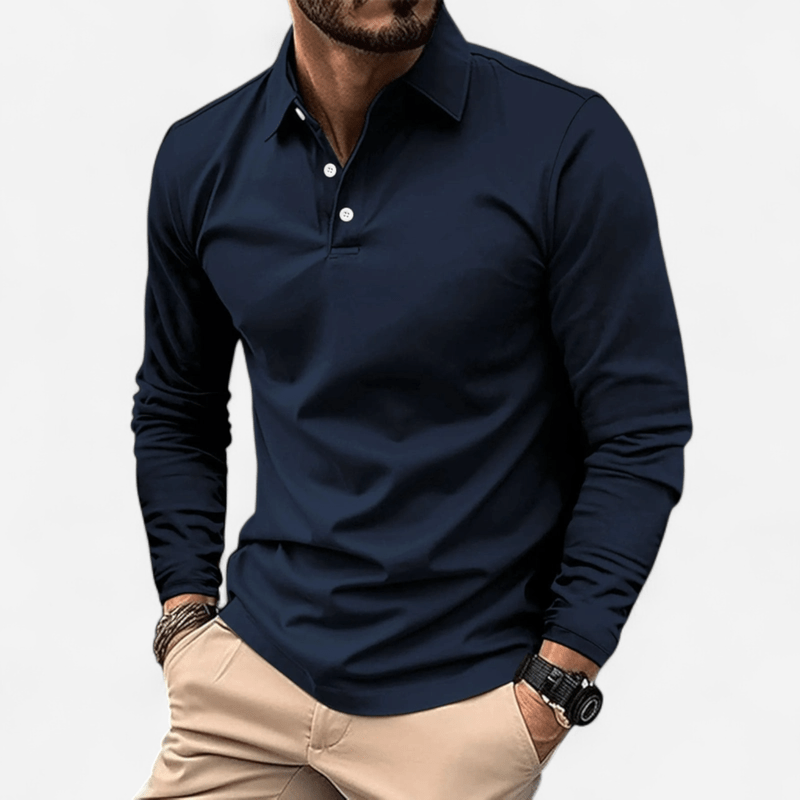 Rhenor | Lässiges Langarm-Poloshirt aus Premium-Polyester