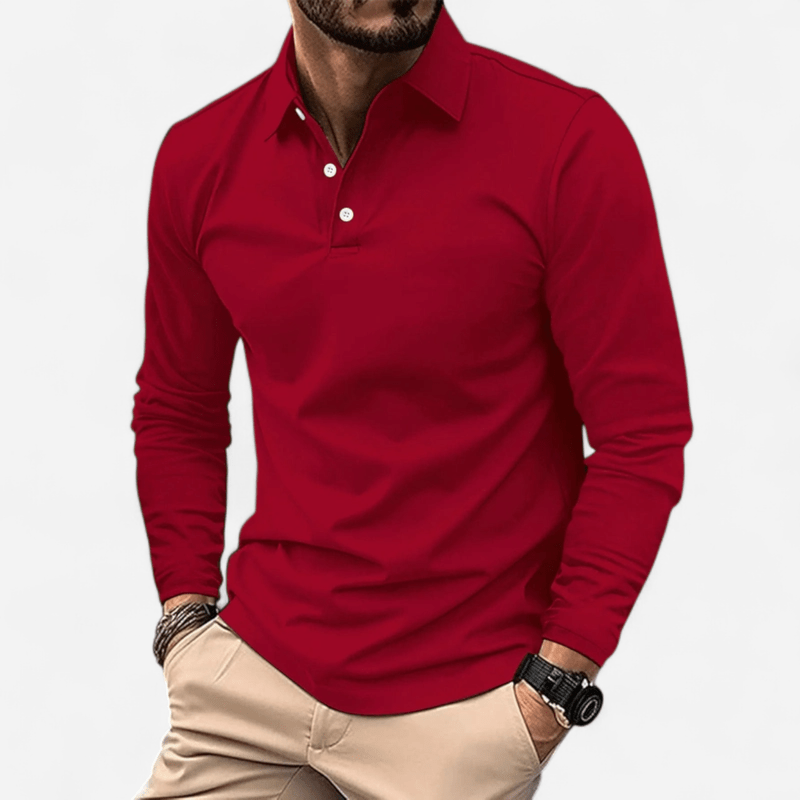 Rhenor | Lässiges Langarm-Poloshirt aus Premium-Polyester