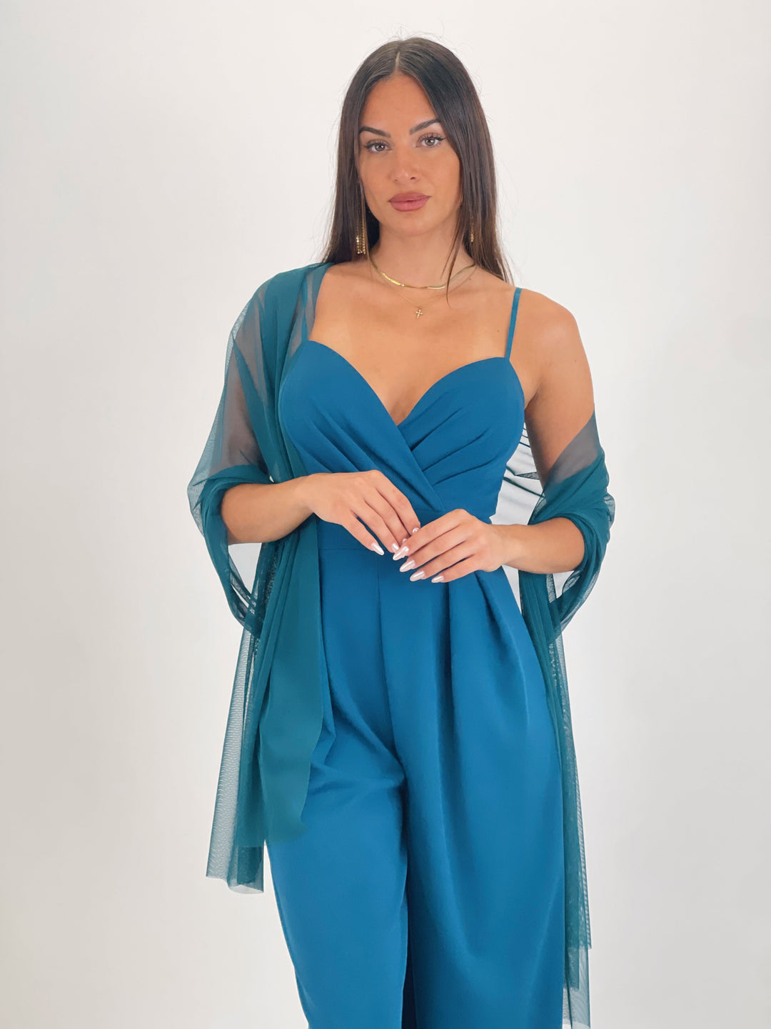 Ivanya | Krepp-Overall mit Abnähern